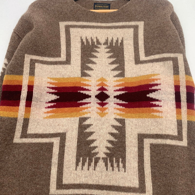 【中古品】【メンズ】 PENDLETON KNIT ペンドルトン ニット セーター ブランド 古着 145-260725-gm-19-fuzh サイズ：M カラー：ブラウン 万代Net店