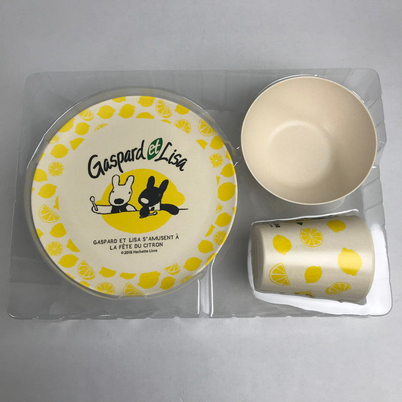 【中古美品】 リサとガスパール バンブー食器セット 食器 コップ 茶碗 皿 カトラリー セット 箱傷みあり 101-260412-io-14-fuz 万代Net店