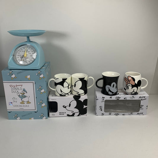 【中古美品】 ディズニー3点セット マグカップ2点 クッキングスケール 計り 計量器 ドナルドダック ミッキー&ミニー 101-260412-io-02-fuz 万代Net店