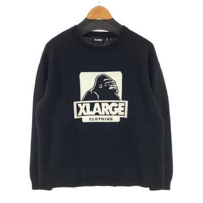 【中古品】【メンズ】 XLARGE エクストララージ OG CREWNECK KNIT クルーネック ニット ブランド 古着 101214015001 142-260418-gm-44-fuz サイズ：L カラー：ブラック 万代Net店