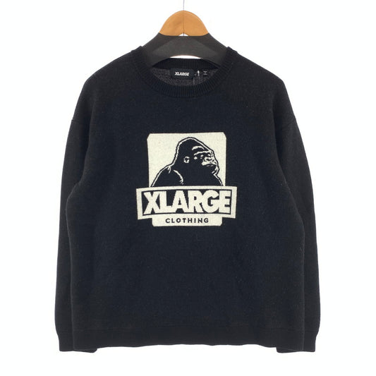 【中古品】【メンズ】 XLARGE エクストララージ OG CREWNECK KNIT クルーネック ニット ブランド 古着 101214015001 142-260418-gm-44-fuz サイズ：L カラー：ブラック 万代Net店