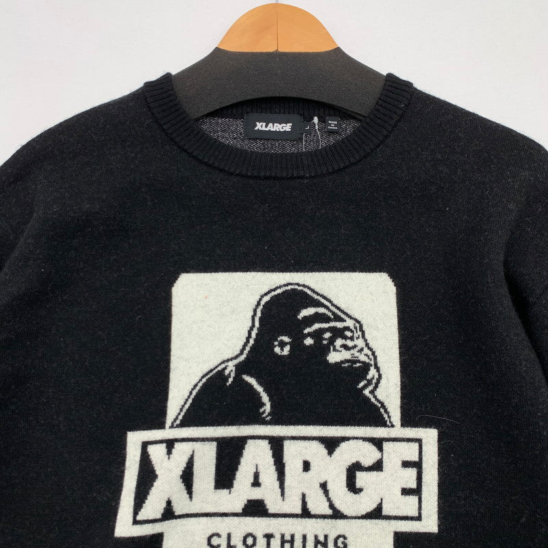 【中古品】【メンズ】 XLARGE エクストララージ OG CREWNECK KNIT クルーネック ニット ブランド 古着 101214015001 142-260418-gm-44-fuz サイズ：L カラー：ブラック 万代Net店