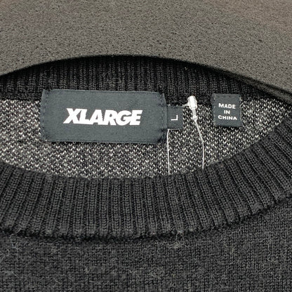 【中古品】【メンズ】 XLARGE エクストララージ OG CREWNECK KNIT クルーネック ニット ブランド 古着 101214015001 142-260418-gm-44-fuz サイズ：L カラー：ブラック 万代Net店