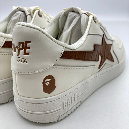 【中古品】【メンズ】 A BATHING APE アベイシングエイプ 1L30191306 BAPE STA ICON スニーカー 靴 162-260413-ky-12-fuzh サイズ：27.5cm カラー：ホワイト/ブラウン 万代Net店