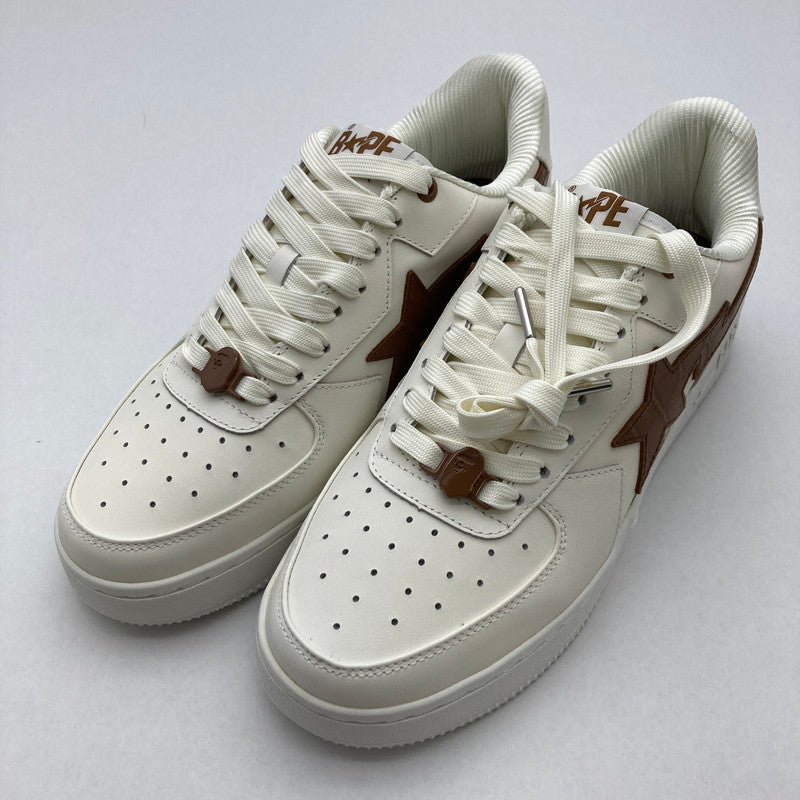 【中古品】【メンズ】 A BATHING APE アベイシングエイプ 1L30191306 BAPE STA ICON スニーカー 靴 162-260413-ky-12-fuzh サイズ：27.5cm カラー：ホワイト/ブラウン 万代Net店