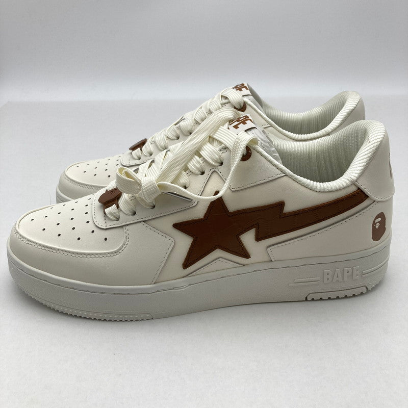 【中古品】【メンズ】 A BATHING APE アベイシングエイプ 1L30191306 BAPE STA ICON スニーカー 靴 162-260413-ky-12-fuzh サイズ：27.5cm カラー：ホワイト/ブラウン 万代Net店