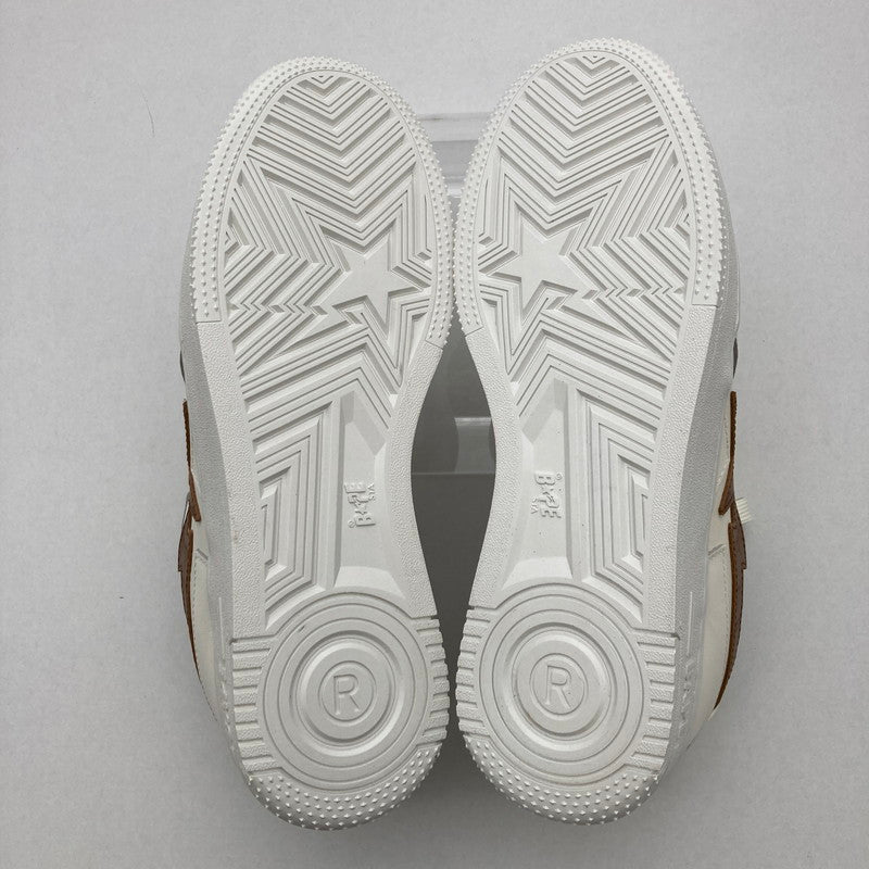 【中古品】【メンズ】 A BATHING APE アベイシングエイプ 1L30191306 BAPE STA ICON スニーカー 靴 162-260413-ky-12-fuzh サイズ：27.5cm カラー：ホワイト/ブラウン 万代Net店