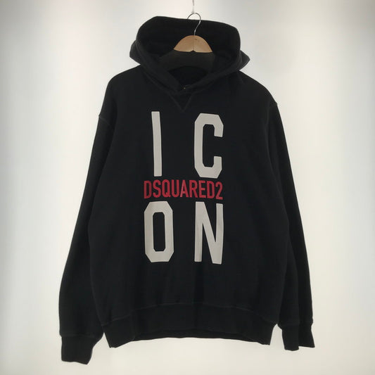 【中古品】【メンズ】 DSQUARED2 ディースクエアード S79GU0034 ICON HOODED SWEATSHIRT パーカー フーディー 141-260413-ky-04-fuzh サイズ：XL カラー：ブラック 万代Net店