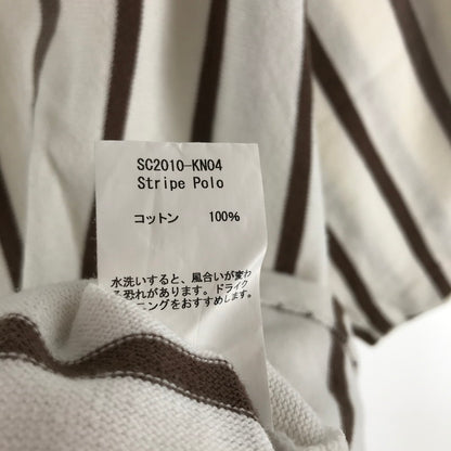 【中古品】【メンズ】 SON OF THE CHEESE サノバチーズ CS2010-KN04 STRIPE POLO ストライプ ポロシャツ ロカビリー ストリート スケート 142-260413-ky-09-fuzh サイズ：L カラー：ホワイト/ブラウン 万代Net店