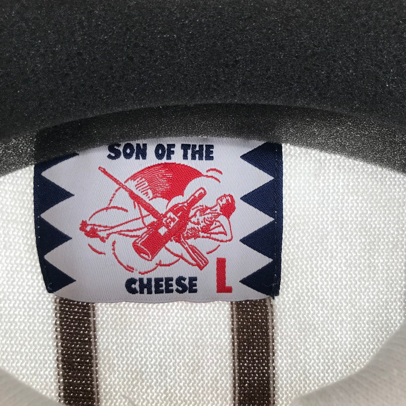 【中古品】【メンズ】 SON OF THE CHEESE サノバチーズ CS2010-KN04 STRIPE POLO ストライプ ポロシャツ ロカビリー ストリート スケート 142-260413-ky-09-fuzh サイズ：L カラー：ホワイト/ブラウン 万代Net店