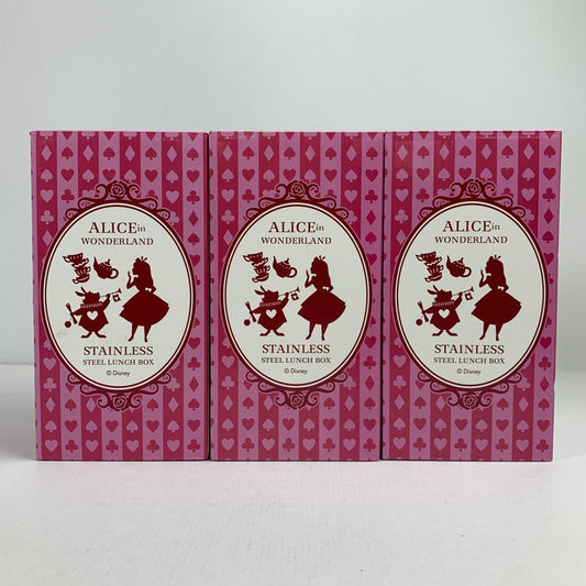 【中古美品】 未使用 不思議の国のアリス ステンレス ランチボックス 3コ セット まとめ アリスインワンダーランド ディズニー 101-260416-mh-05-fuz 万代Net店