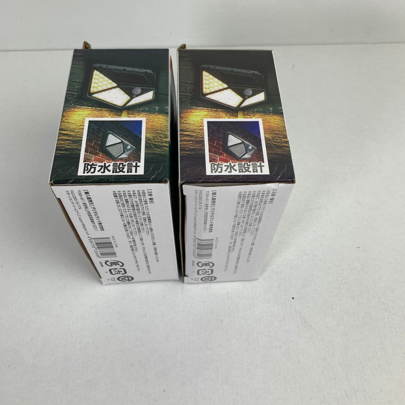 【現状渡し品】 動感センサー搭載 100LED ソーラー 充電 ライト 2コ セット まとめ 101-260415-mh-07-fuz 万代Net店