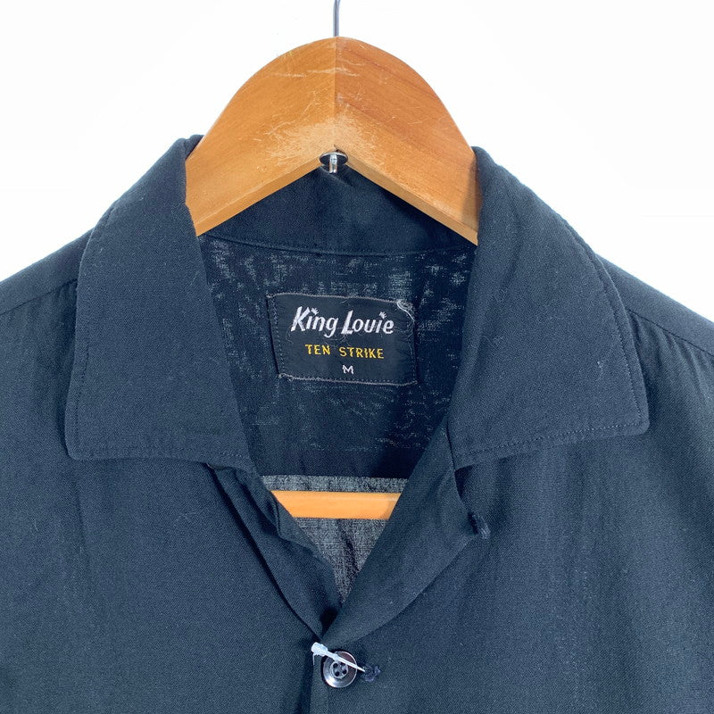 【中古品】【メンズ】 KING LOUIE キング ルイ 50~60S VALLEY METAL 半袖 ボーリング シャツ トップス 古着 145-260608-mh-07-fuzh サイズ：M カラー：ブラック 万代Net店