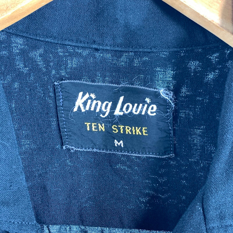 【中古品】【メンズ】 KING LOUIE キング ルイ 50~60S VALLEY METAL 半袖 ボーリング シャツ トップス 古着 145-260608-mh-07-fuzh サイズ：M カラー：ブラック 万代Net店