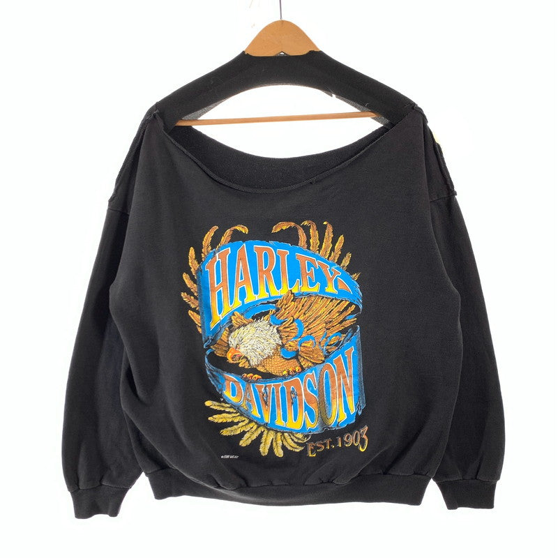 【中古品】【メンズ】 HARLEY-DAVIDSON SWEATSHIRT ハーレーダビッドソン スウェット ブランド 古着 145-260606-gm-18-fuz サイズ：不明 カラー：ブラック 万代Net店