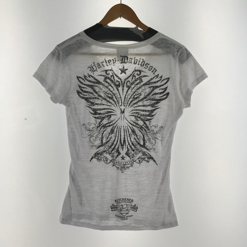 【中古品】【レディース】 HARLEY-DAVIDSON ハーレーダビッドソン 星条旗 PRINT S S TEE "WHITE" WHITE SIZE:L 145-260715-ky-10-fuzh 万代Net店