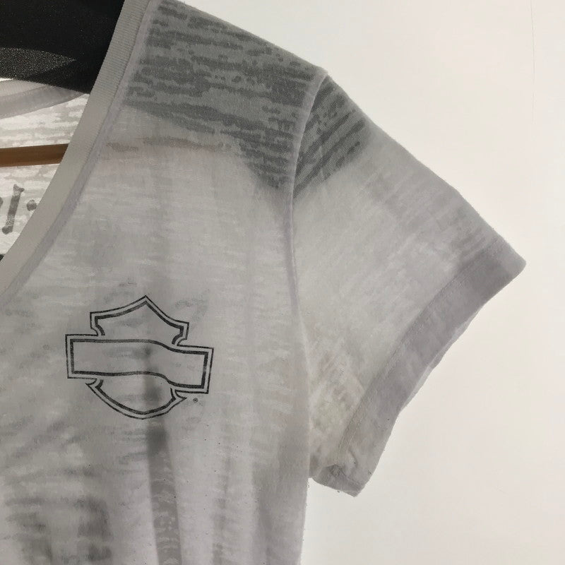 【中古品】【レディース】 HARLEY-DAVIDSON ハーレーダビッドソン 星条旗 PRINT S S TEE "WHITE" WHITE SIZE:L 145-260715-ky-10-fuzh 万代Net店