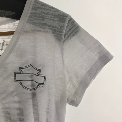 【中古品】【レディース】 HARLEY-DAVIDSON ハーレーダビッドソン 星条旗 PRINT S S TEE "WHITE" WHITE SIZE:L 145-260715-ky-10-fuzh 万代Net店