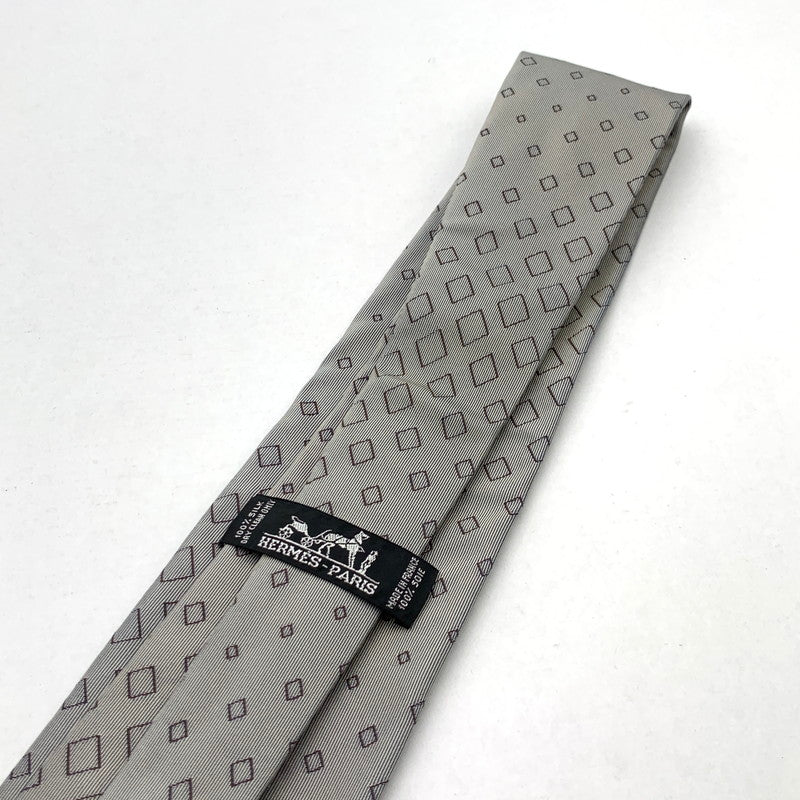 【中古品】【メンズ】 HERMES エルメス シルクネクタイ ひし形総柄 ブランド 小物 古着 183-260425-gm-31-fuz 万代Net店