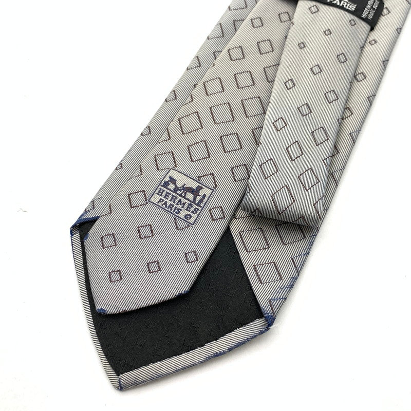 【中古品】【メンズ】 HERMES エルメス シルクネクタイ ひし形総柄 ブランド 小物 古着 183-260425-gm-31-fuz 万代Net店