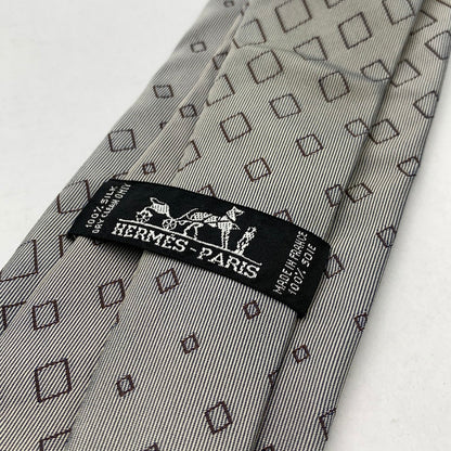 【中古品】【メンズ】 HERMES エルメス シルクネクタイ ひし形総柄 ブランド 小物 古着 183-260425-gm-31-fuz 万代Net店