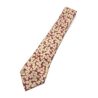 【中古品】【メンズ】 HERMES エルメス シルクネクタイ 葉っぱ総柄 ブランド 小物 古着 183-260425-gm-32-fuz カラー：ピンク 万代Net店