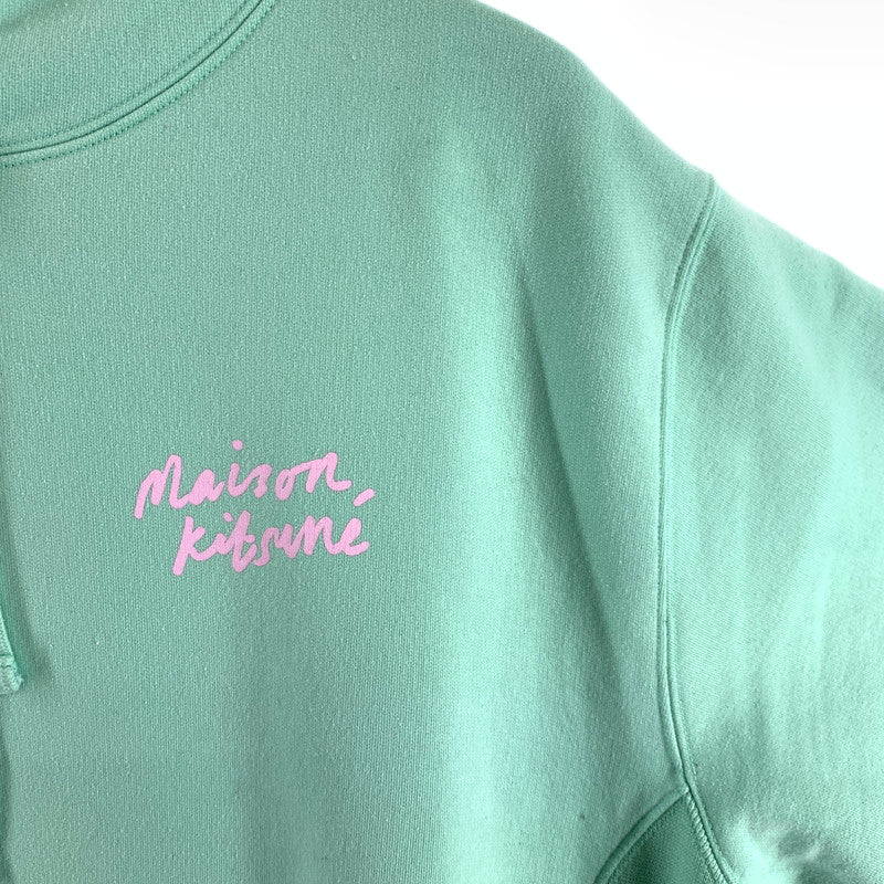 【中古品】【メンズ】 MAISON KITSUNE メゾンキツネ オーバーサイズ フーディー パーカー IU00330KM0020 140-260422-ny-02-fuz サイズ：L カラー：CYAN 万代Net店