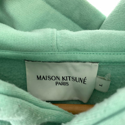 【中古品】【メンズ】 MAISON KITSUNE メゾンキツネ オーバーサイズ フーディー パーカー IU00330KM0020 140-260422-ny-02-fuz サイズ：L カラー：CYAN 万代Net店