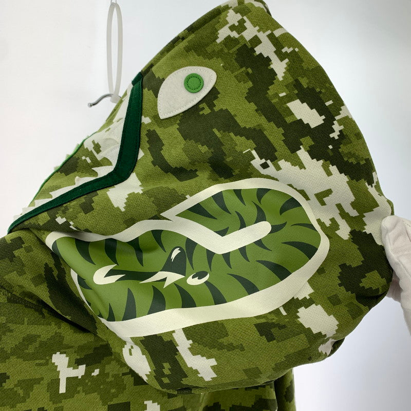 【中古品】【メンズ】 A BATHING APE ア ベイシング エイプ MULTI PIXEL CAMO SHARK REGULAR FIT FULL ZIP HOODIE 26SS フーディー パーカ グリーン メンズ Lサイズ タグ付き 142-260424-io-05-fuzh 万代Net店