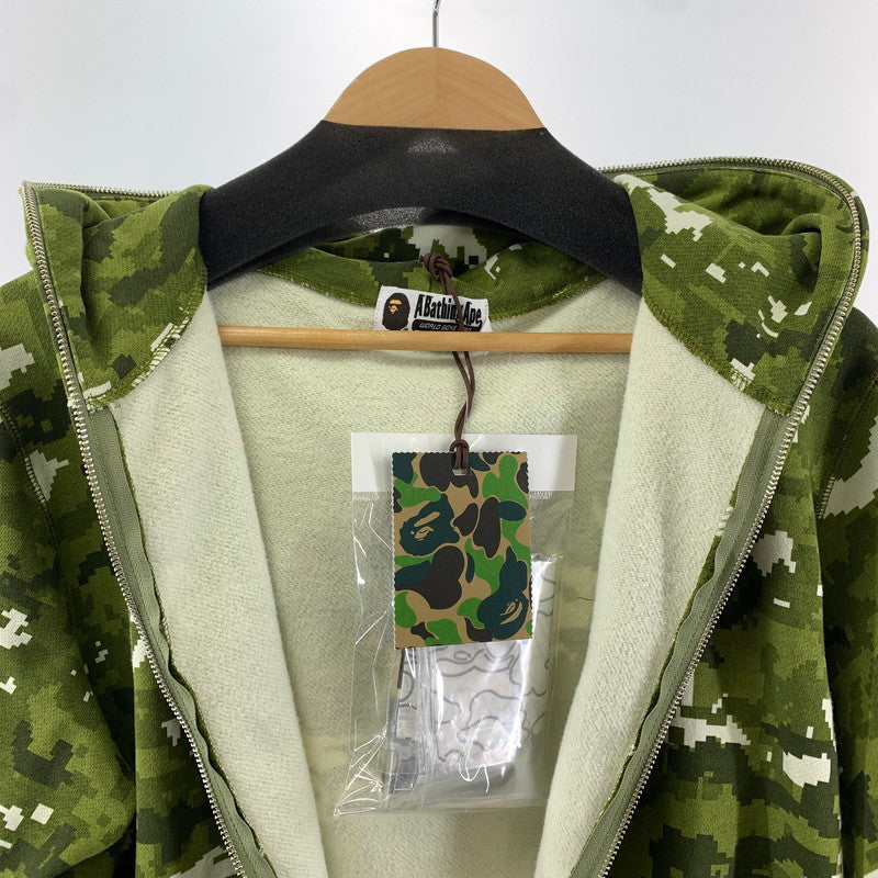 【中古品】【メンズ】 A BATHING APE ア ベイシング エイプ MULTI PIXEL CAMO SHARK REGULAR FIT FULL ZIP HOODIE 26SS フーディー パーカ グリーン メンズ Lサイズ タグ付き 142-260424-io-05-fuzh 万代Net店