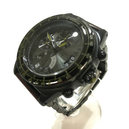 【中古品】【メンズ】 NANO UNIVERSE ナノユニバース×STAG クロノグラフ クォーツ 時計 腕時計 BLACK 本体のみ ※キズ・色褪せあり 197-261014-io-01-fuzh カラー：ブラック 万代Net店