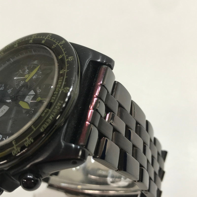 【中古品】【メンズ】 NANO UNIVERSE ナノユニバース×STAG クロノグラフ クォーツ 時計 腕時計 BLACK 本体のみ ※キズ・色褪せあり 197-261014-io-01-fuzh カラー：ブラック 万代Net店