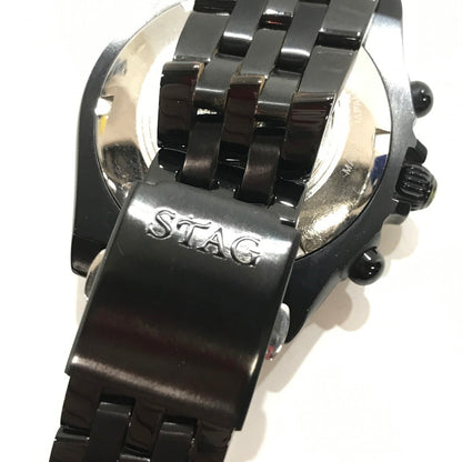 【中古品】【メンズ】 NANO UNIVERSE ナノユニバース×STAG クロノグラフ クォーツ 時計 腕時計 BLACK 本体のみ ※キズ・色褪せあり 197-261014-io-01-fuzh カラー：ブラック 万代Net店