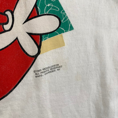 【中古品】【メンズ】 FRUIT OF THE LOOM フルーツ オブ ザ ルーム REN&STIMPY プリント 半袖 Tシャツ トップス 古着 145-260608-mh-05-fuzh サイズ：L カラー：ホワイト 万代Net店