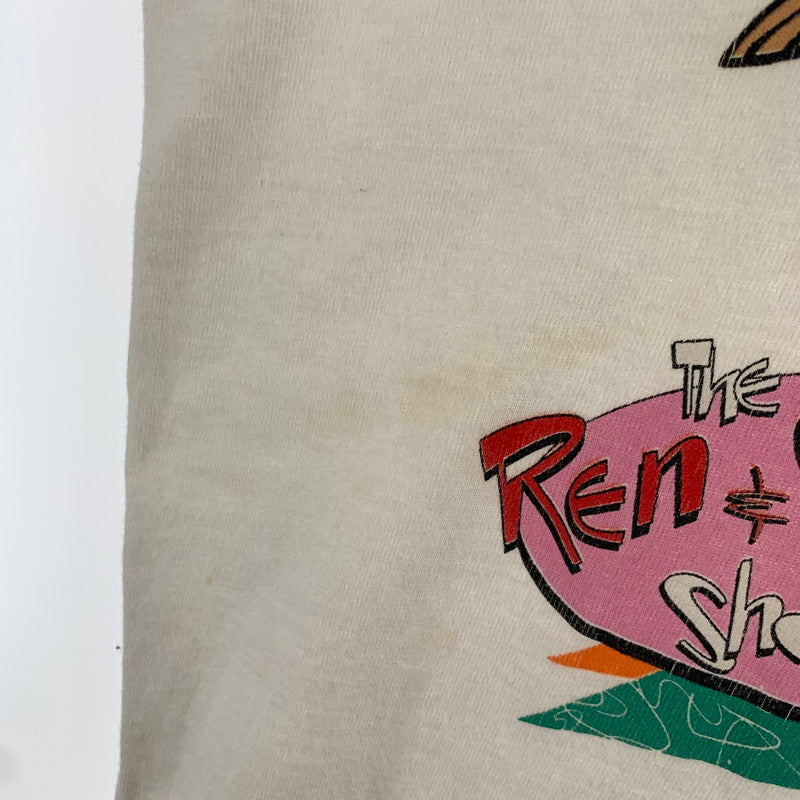 【中古品】【メンズ】 FRUIT OF THE LOOM フルーツ オブ ザ ルーム REN&STIMPY プリント 半袖 Tシャツ トップス 古着 145-260608-mh-05-fuzh サイズ：L カラー：ホワイト 万代Net店