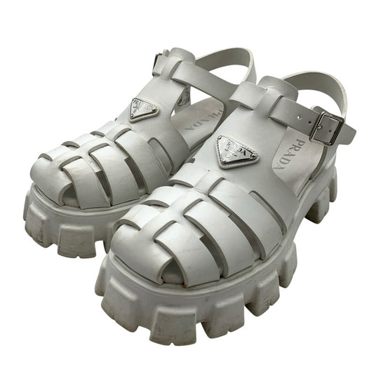 【中古品】【メンズ】 PRADA プラダ スポーティ フォームラバー サンダル シューズ 靴 183-260425-gm-40-fuz サイズ：8(27cm相当) カラー：ホワイト 万代Net店