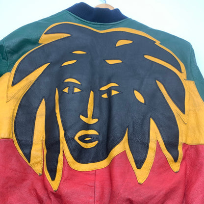 【中古品】【メンズ】 USED LEATHER JACKET マルチカラーレザージャケット 本革 ブランド 古着 147-260725-gm-08-fuzh サイズ：L カラー：マルチカラー 万代Net店