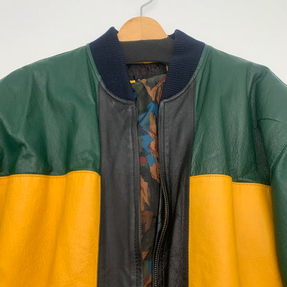 【中古品】【メンズ】 USED LEATHER JACKET マルチカラーレザージャケット 本革 ブランド 古着 147-260725-gm-08-fuzh サイズ：L カラー：マルチカラー 万代Net店