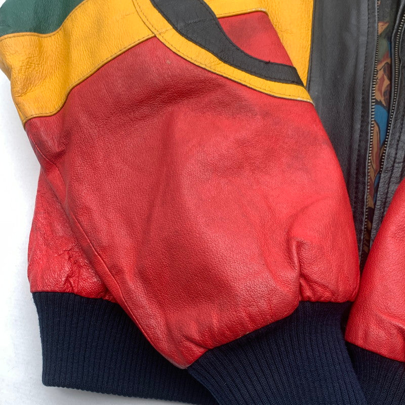 【中古品】【メンズ】 USED LEATHER JACKET マルチカラーレザージャケット 本革 ブランド 古着 147-260725-gm-08-fuzh サイズ：L カラー：マルチカラー 万代Net店