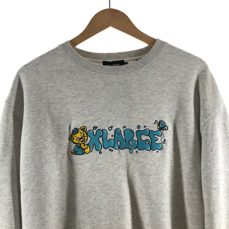 【中古品】【メンズ】 XLARGE エクストララージ MAD BEAR CREWNECK SWEAT マッド ベア クルーネック スウェット 142-260511-ny-02-fuz サイズ：M カラー：グレー 万代Net店