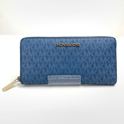 【中古品】 MICHAEL KORS マイケル・コース 長財布 NAVY 財布 サイフ ※金具部分に塗装剥がれ・スレあり 181-260729-io-27-fuzh 万代Net店