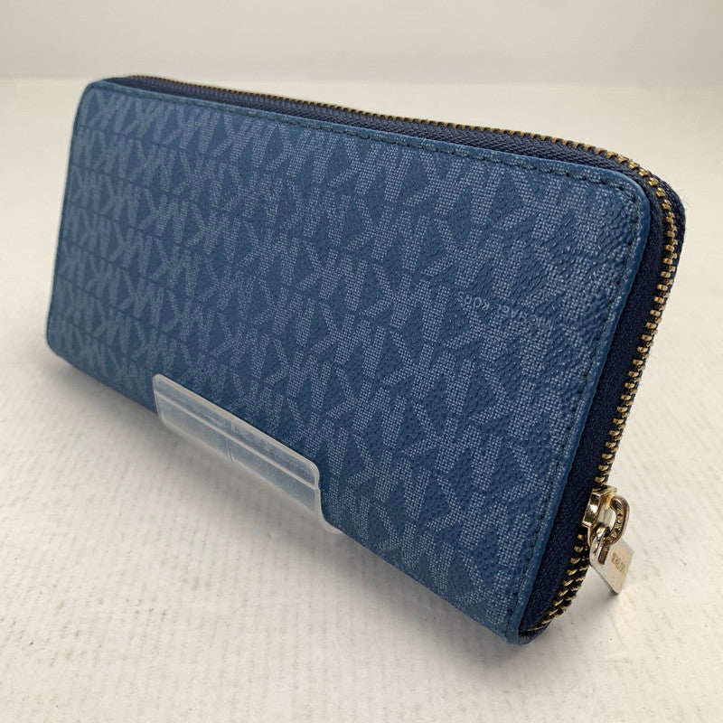 【中古品】 MICHAEL KORS マイケル・コース 長財布 NAVY 財布 サイフ ※金具部分に塗装剥がれ・スレあり 181-260729-io-27-fuzh 万代Net店