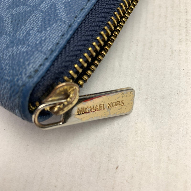 【中古品】 MICHAEL KORS マイケル・コース 長財布 NAVY 財布 サイフ ※金具部分に塗装剥がれ・スレあり 181-260729-io-27-fuzh 万代Net店