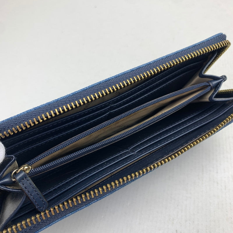 【中古品】 MICHAEL KORS マイケル・コース 長財布 NAVY 財布 サイフ ※金具部分に塗装剥がれ・スレあり 181-260729-io-27-fuzh 万代Net店
