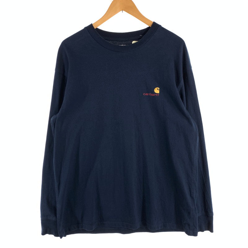 【中古品】【メンズ】 CARHARTT カーハート 長袖Tシャツ カットソー ブランド 古着 145-260628-gm-15-fuz サイズ：L カラー：ネイビー 万代Net店