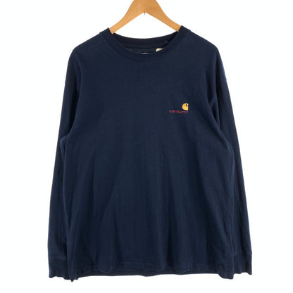 【中古品】【メンズ】 CARHARTT カーハート 長袖Tシャツ カットソー ブランド 古着 145-260628-gm-15-fuz サイズ：L カラー：ネイビー 万代Net店