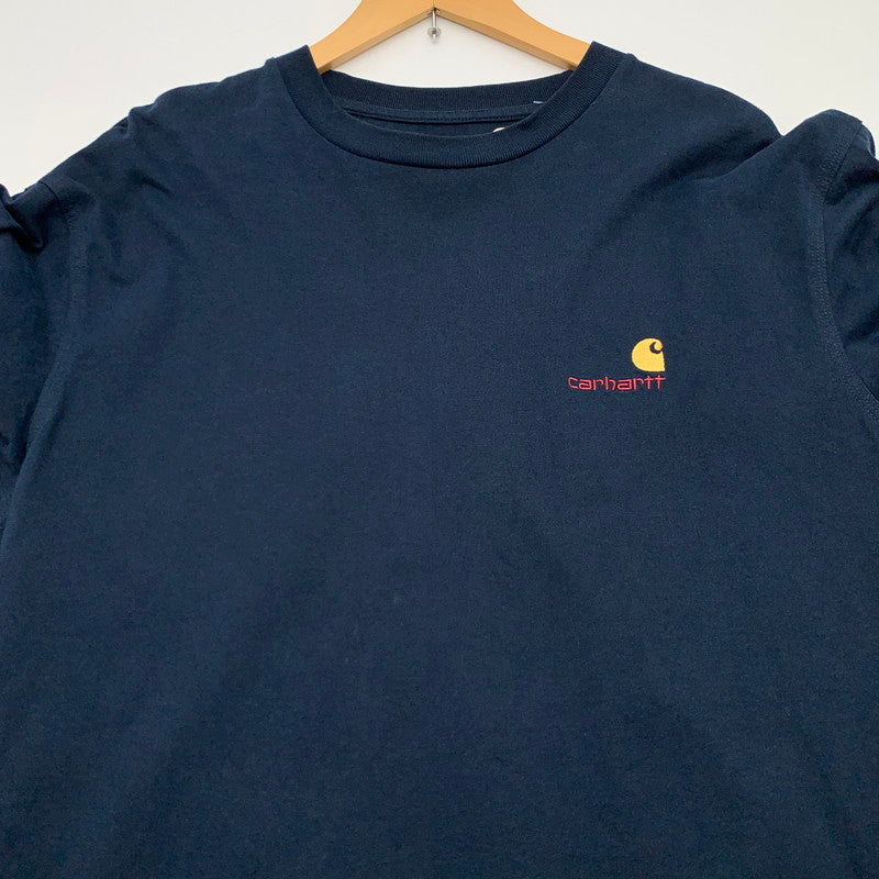 【中古品】【メンズ】 CARHARTT カーハート 長袖Tシャツ カットソー ブランド 古着 145-260628-gm-15-fuz サイズ：L カラー：ネイビー 万代Net店