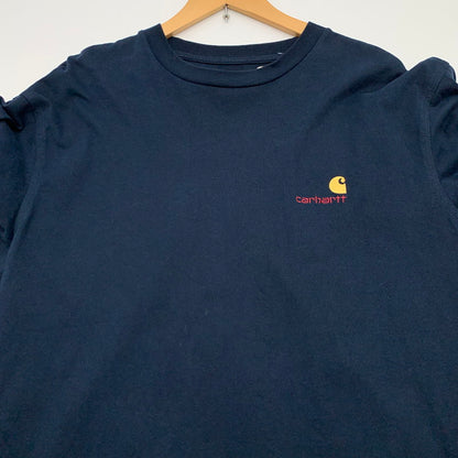 【中古品】【メンズ】 CARHARTT カーハート 長袖Tシャツ カットソー ブランド 古着 145-260628-gm-15-fuz サイズ：L カラー：ネイビー 万代Net店