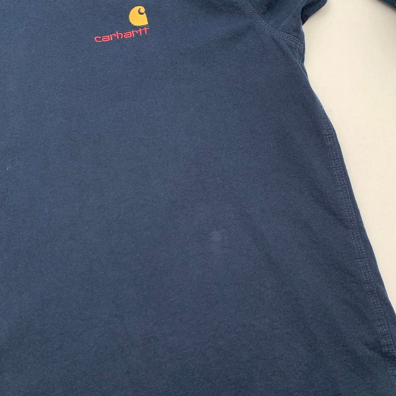 【中古品】【メンズ】 CARHARTT カーハート 長袖Tシャツ カットソー ブランド 古着 145-260628-gm-15-fuz サイズ：L カラー：ネイビー 万代Net店