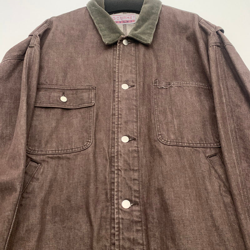 【中古品】【メンズ】 GOURMET JEANS グルメジーンズ カバーオール ジャケット アウター ブランド 古着 145-260725-gm-09-fuzh サイズ：F カラー：ブラウン 万代Net店